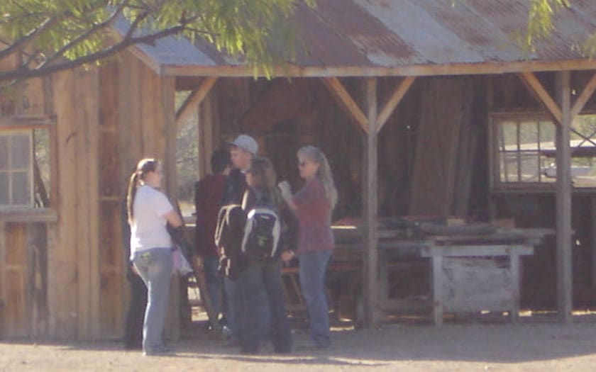 Students learn about early American history at the Goldfield Mine