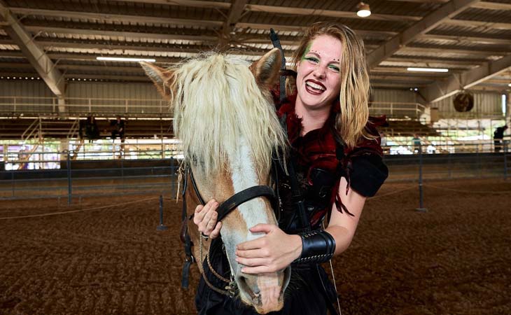 Brenna is shown here with her horse, she is a student at Alabama Connections Academy. 