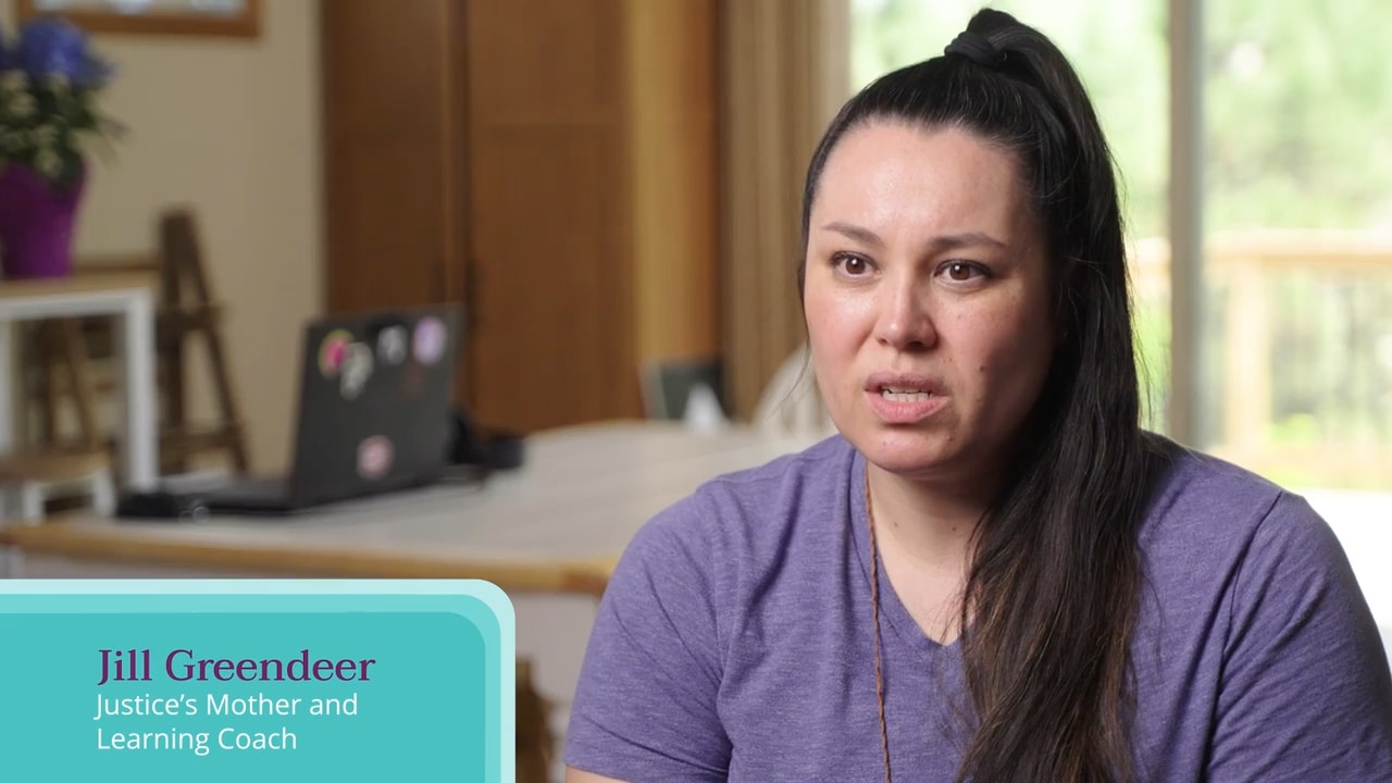 Woman in a purple shirt talks about college preparation tips